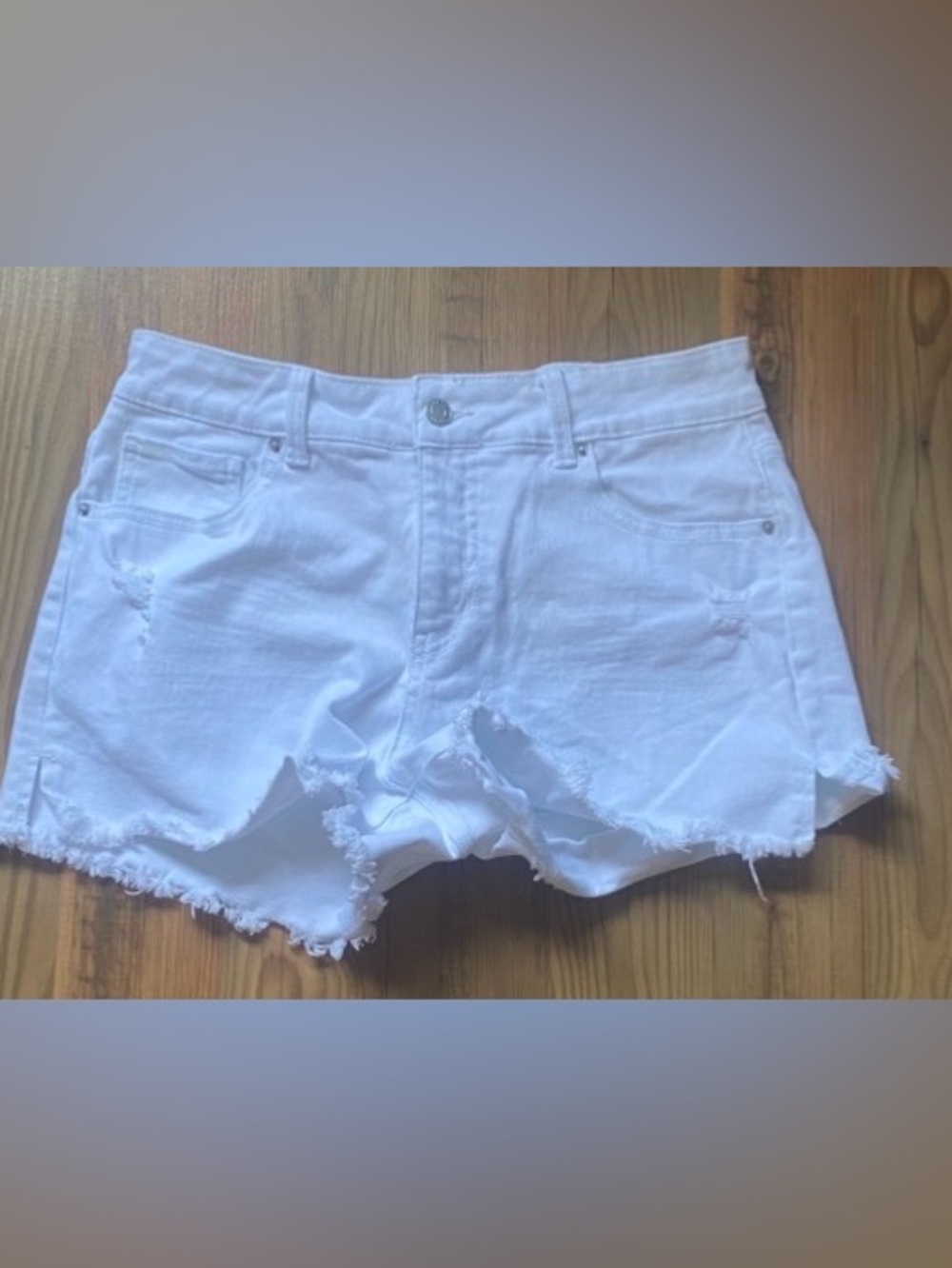 Time and Tru White Distressed Denim Cutoff Shorts